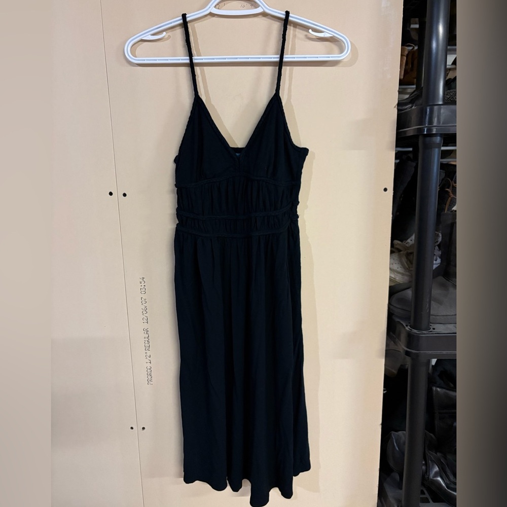 Summery and Simple Black Spaghetti Strap Dress